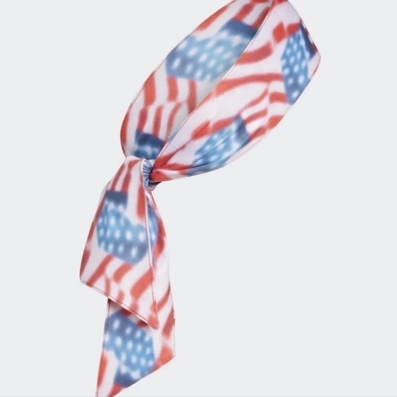NWT Adidas Alphaskin Tie Headband American Flag Red White Blue Unisex - Picture 4 of 12